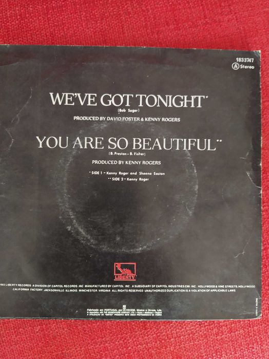 Single de Kenny Rogers e Sheena Easton - We've Got Tonight