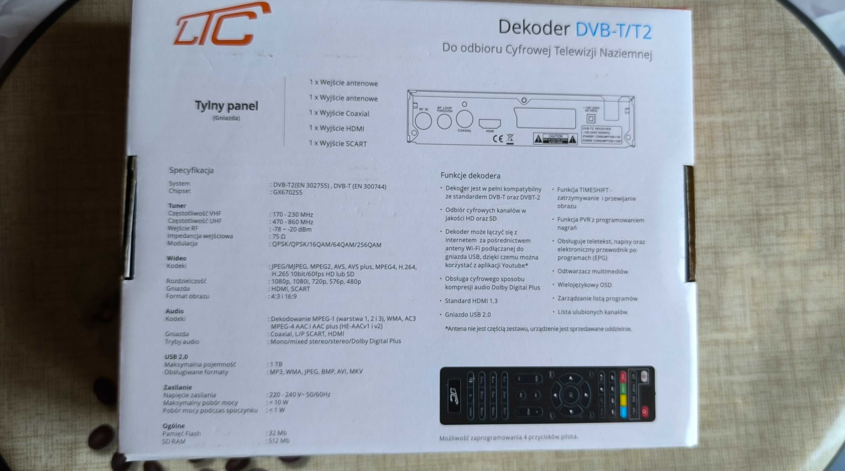 Dekoder DVB-T/T2 LXDVB401