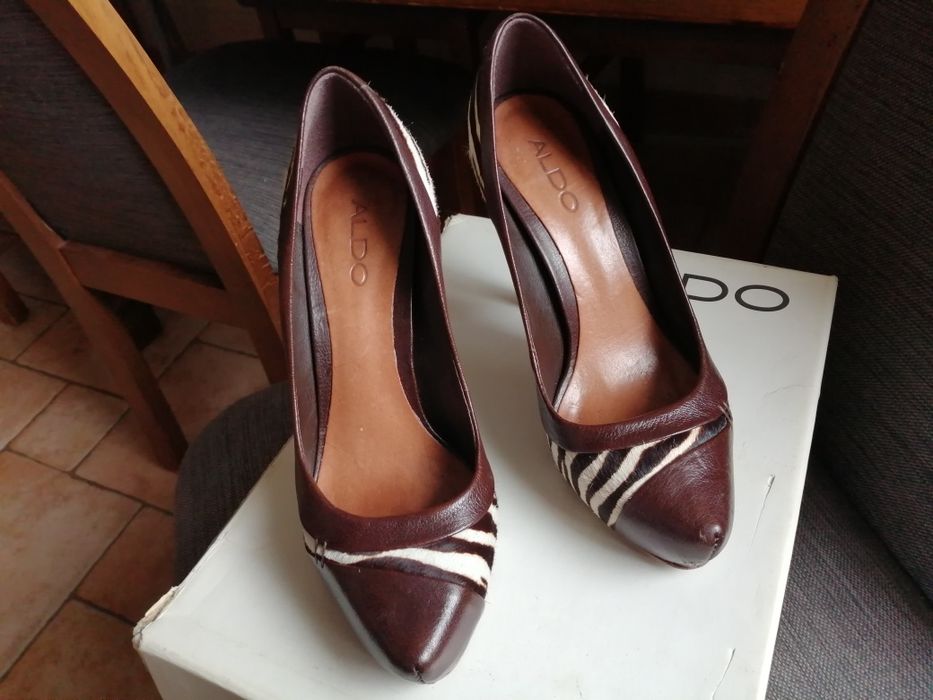 szpilki Aldo skóra 35,5 /36 piękne brąz