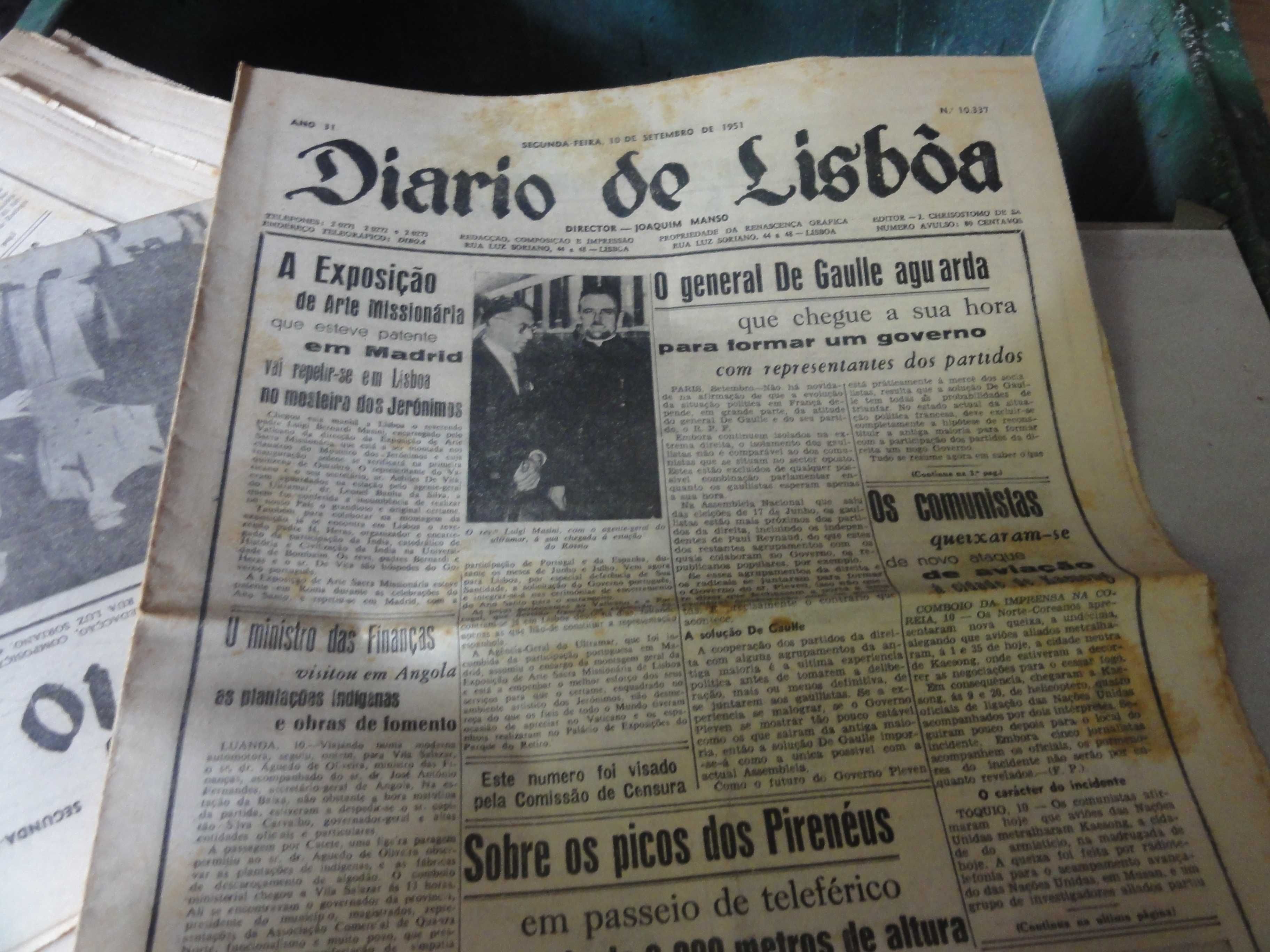 11 jornais Diario Lisboa e Popular:Anos 40 e 50: