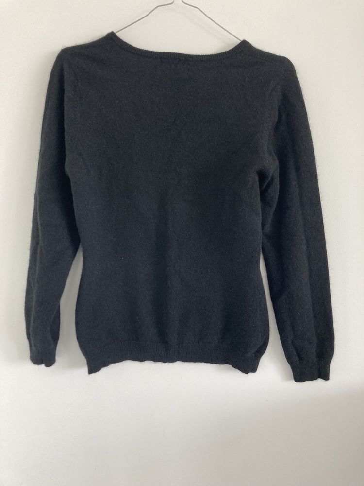 Czarny sweter 100% kaszmir damski XS/S