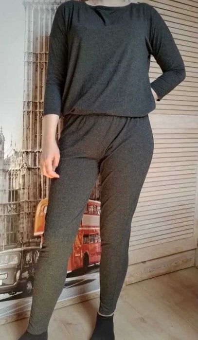 XL 42 Reserved elegancki szary wygodny kombinezon plus size nowy