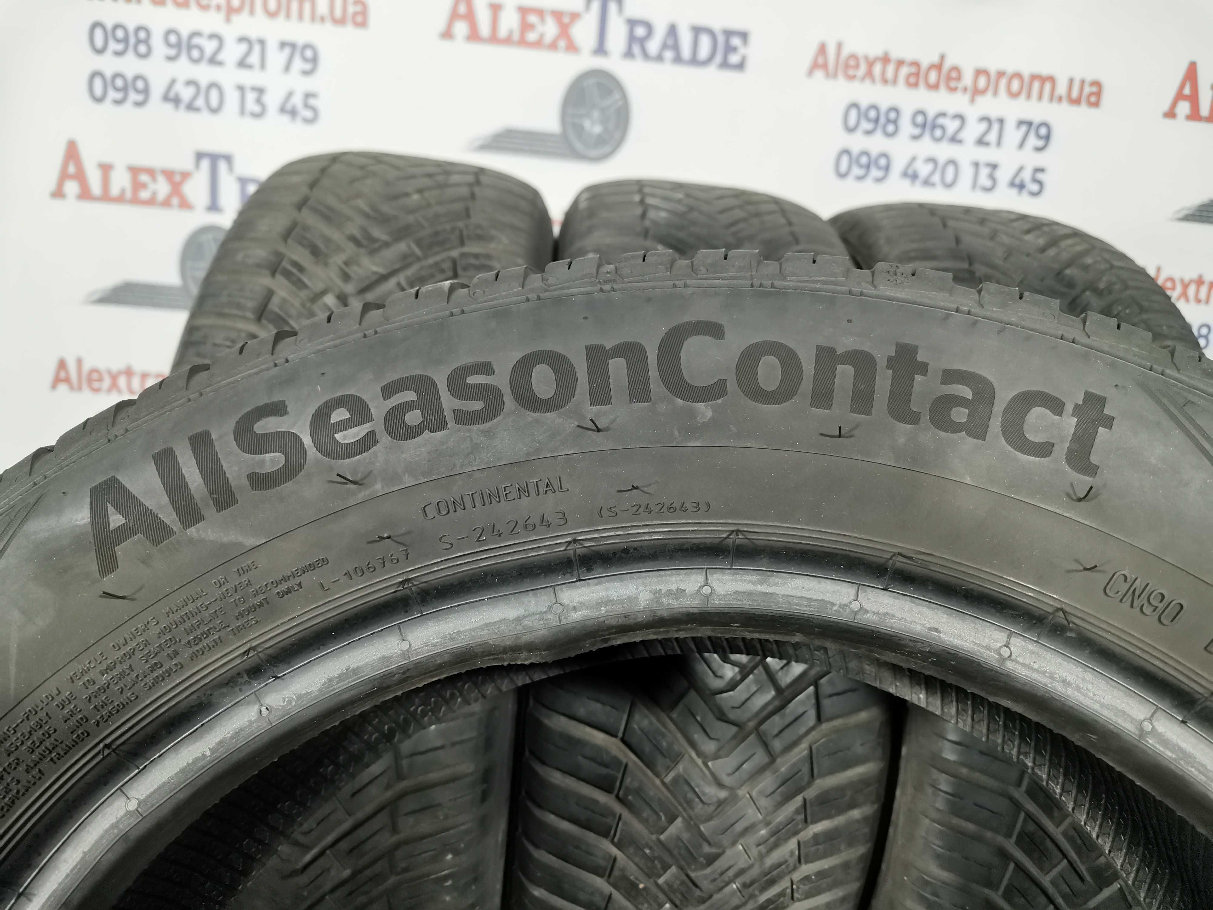 2 шт. 185/60 R15 Continental AllSeasonContact шини б/у