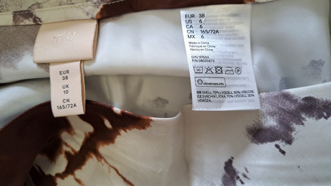 H&M міді-спідниця 70% віскоза (38/М)