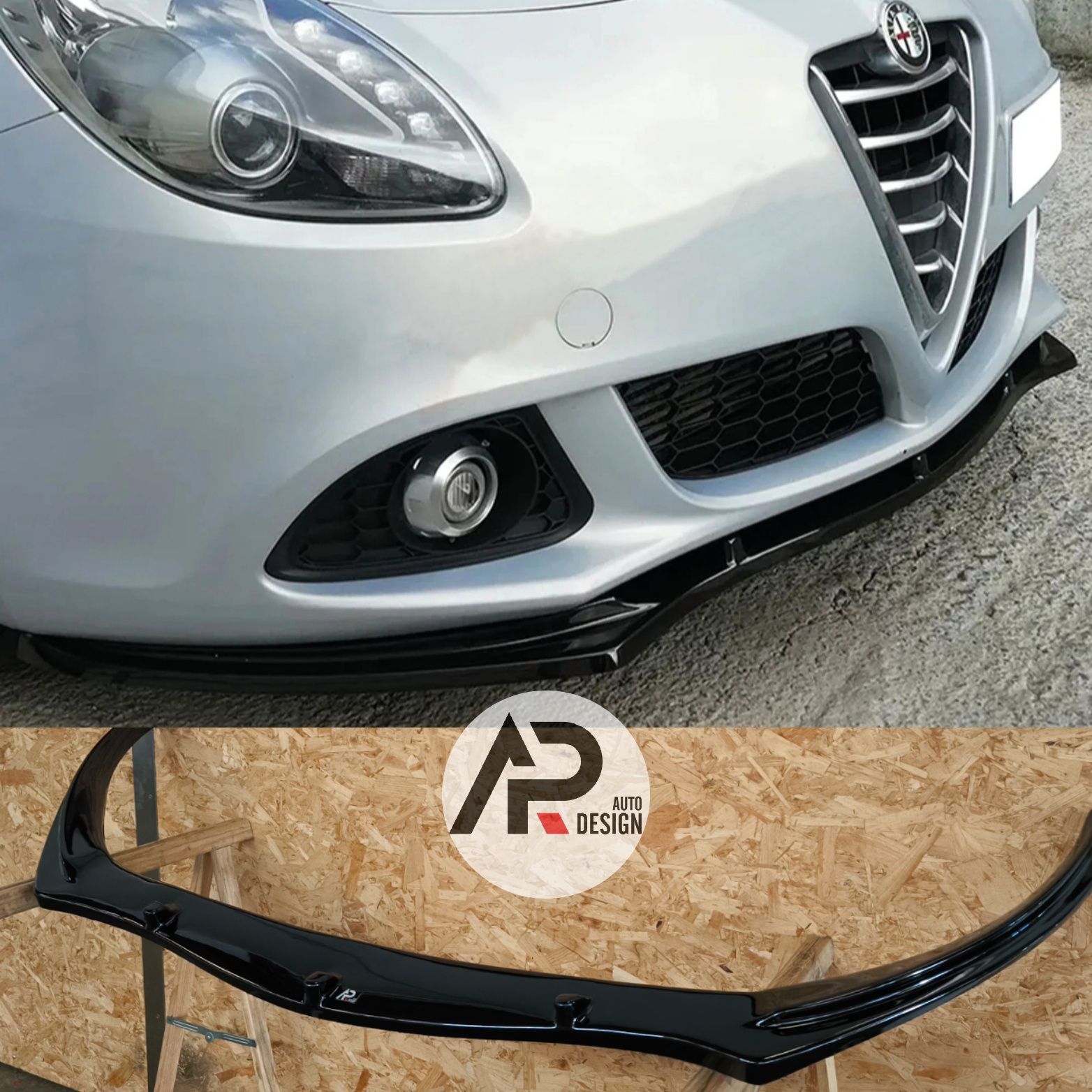 Alfa Romeo Giulietta Lip Lamina Frontal QV Preto brilhante