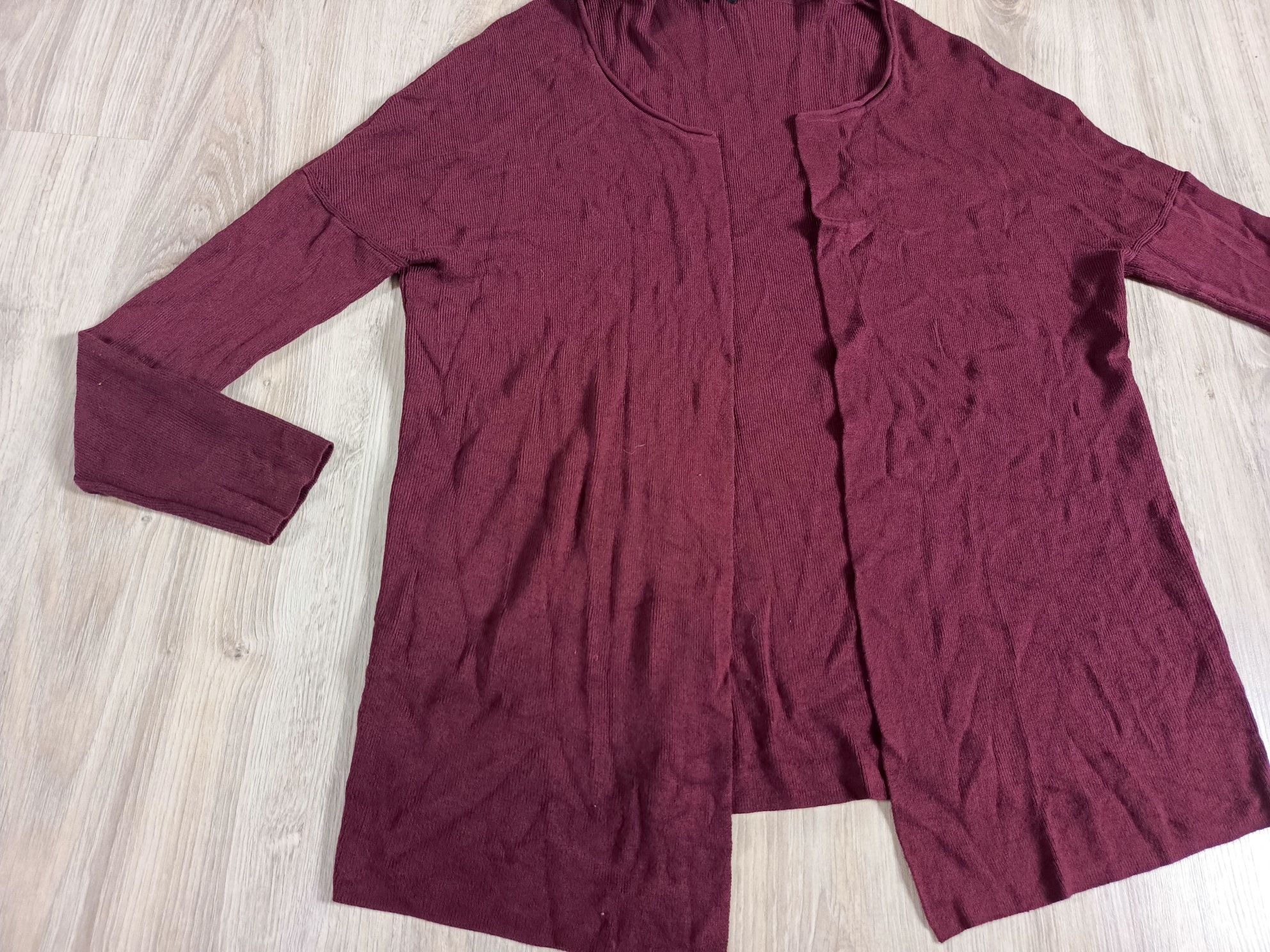 Sweter narzuta kardigan bordowy damski rozmiar 44 esmara