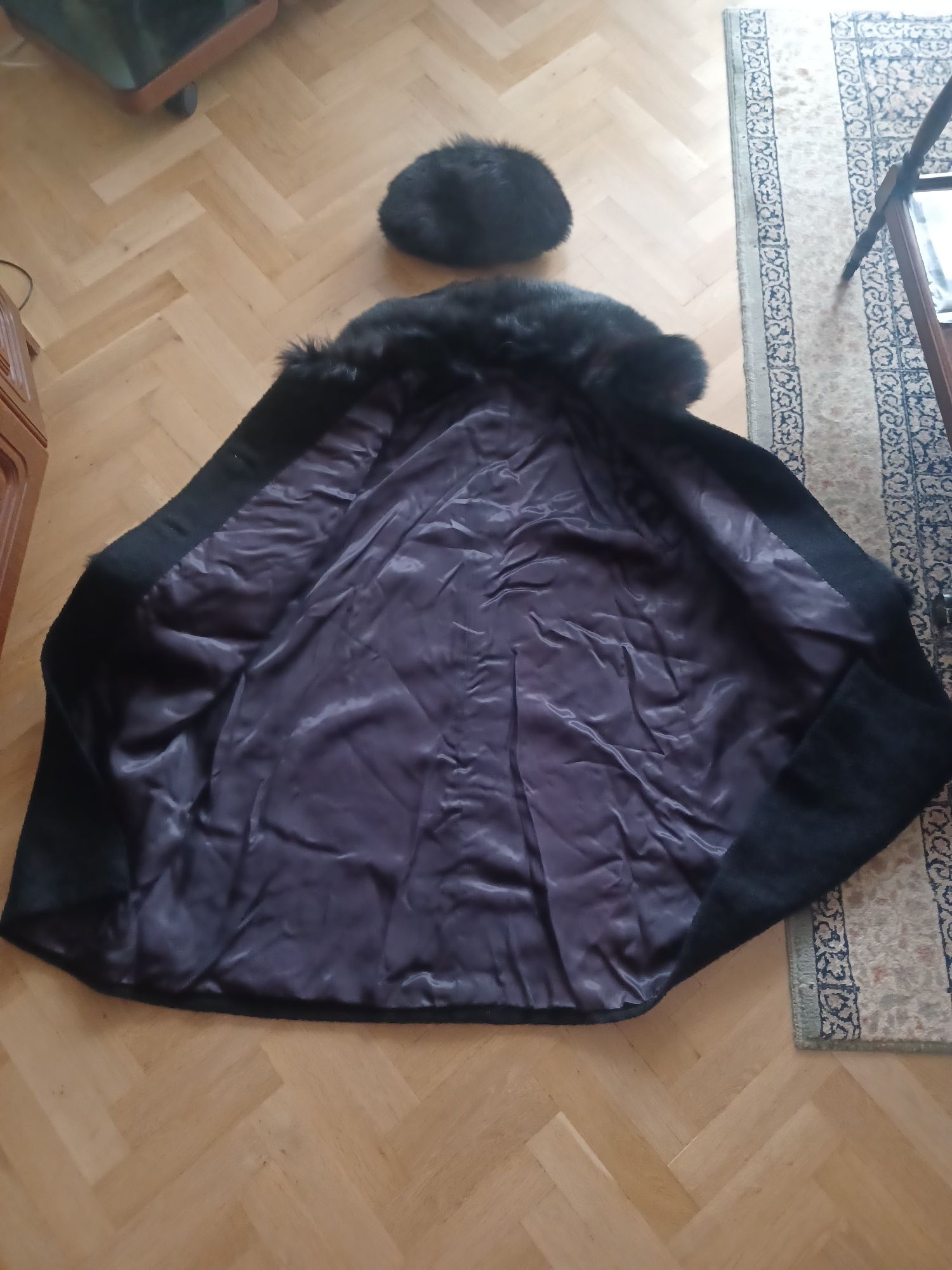 Palto + czapka futrzana