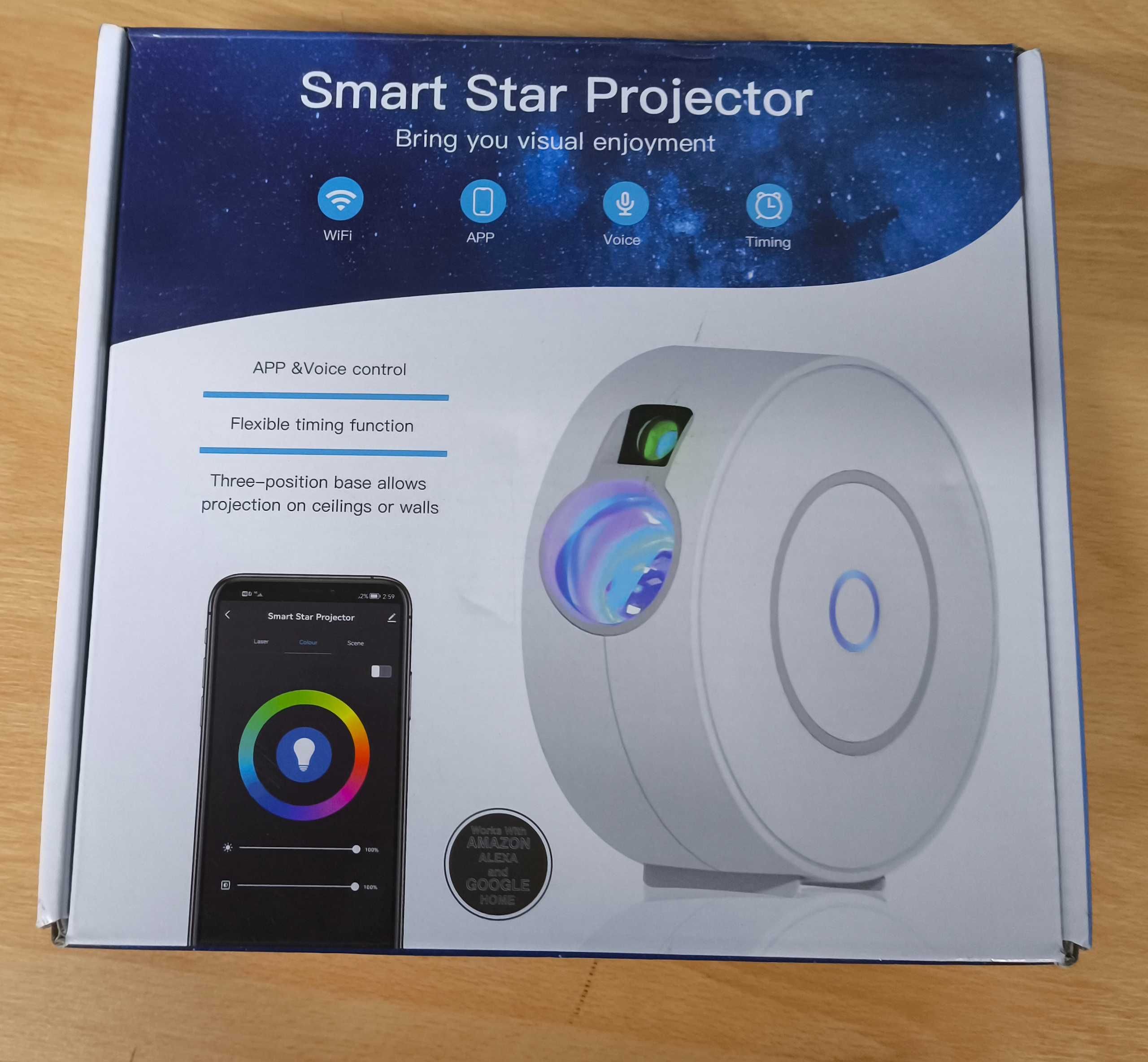 Projektor gwiazd laserowy Aplikacja BIAŁY rzutnik led 3D lampka [2142]