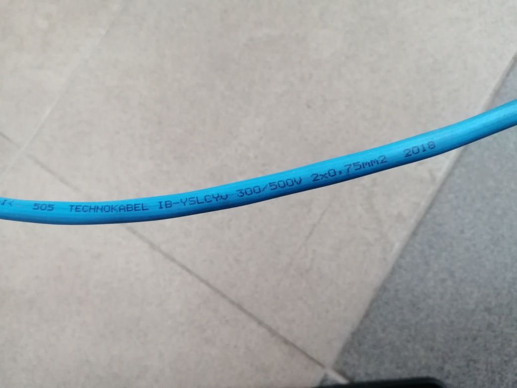 Niebieski Kabel do obwodów iskrobezpiecznych IB-YSCY 2×0,75mm2