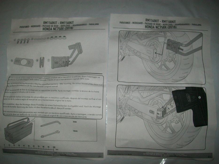 RM1146KIT NC750S i NC750X (16>22) GIVI mocowanie błotnika RM01, RM02