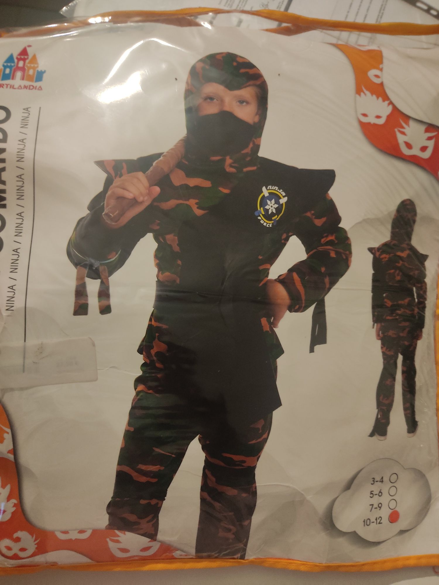 Fato de carnaval e Halloween Ninja 10/12 anos