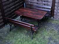 Komplet ogrodowy ( stół + 2 ławki )