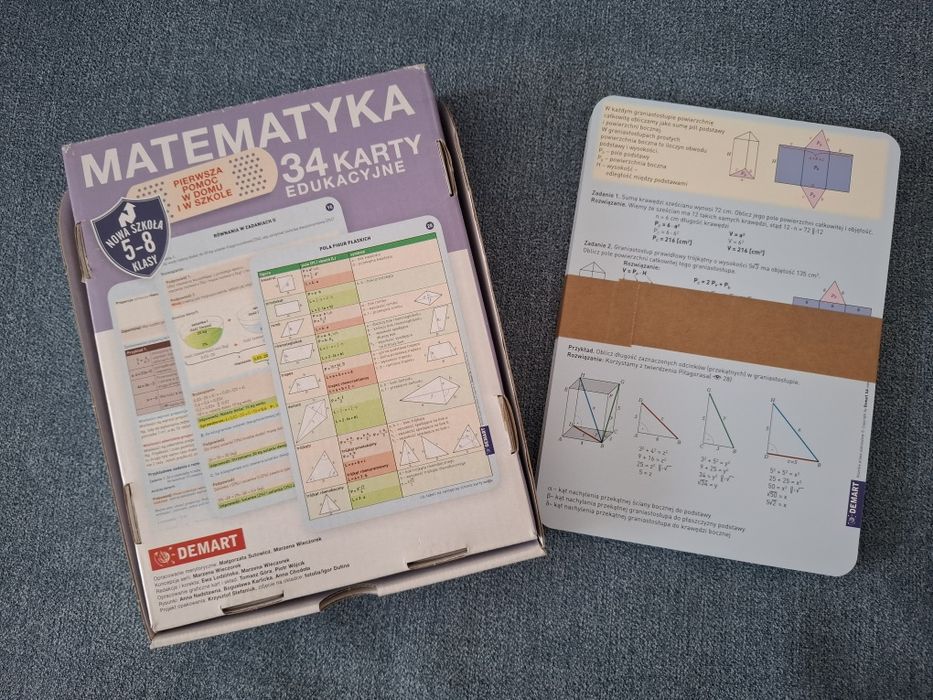 34 karty edukacyjne, MATEMATYKA, kl. 5-8