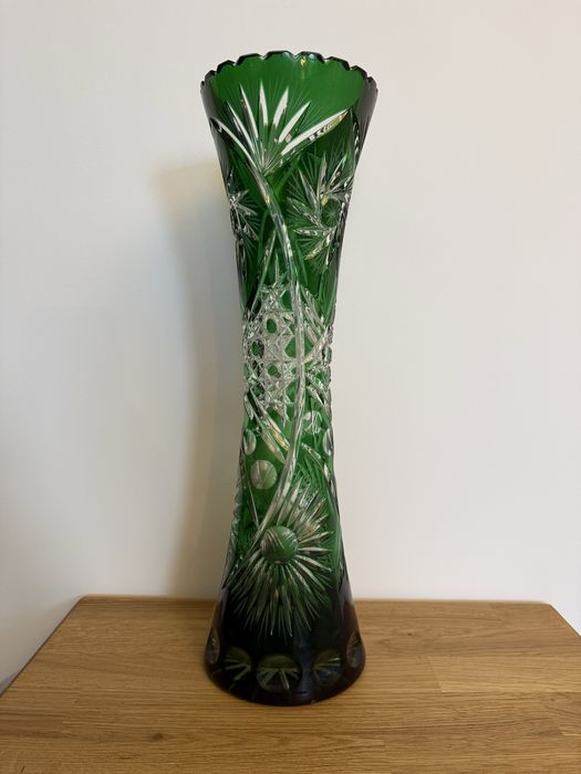 Kryształ wazon zielony