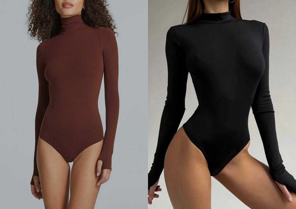 Жіноче тепле боді НА ФЛІСІ боди з утепленням і розрізами під палець