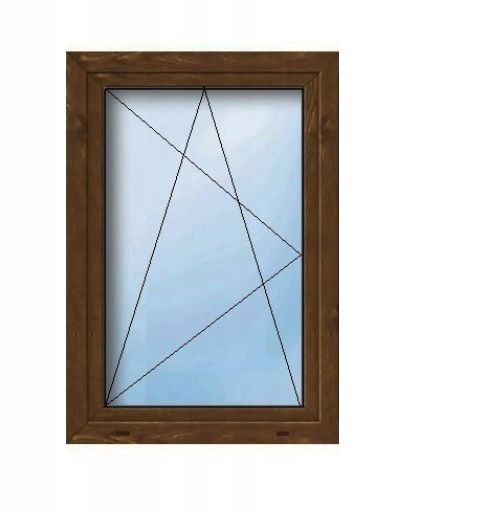 Okno PCV 865 x 1435 70mm 6-komorowe 2-szybowe 1x orzech 90x150