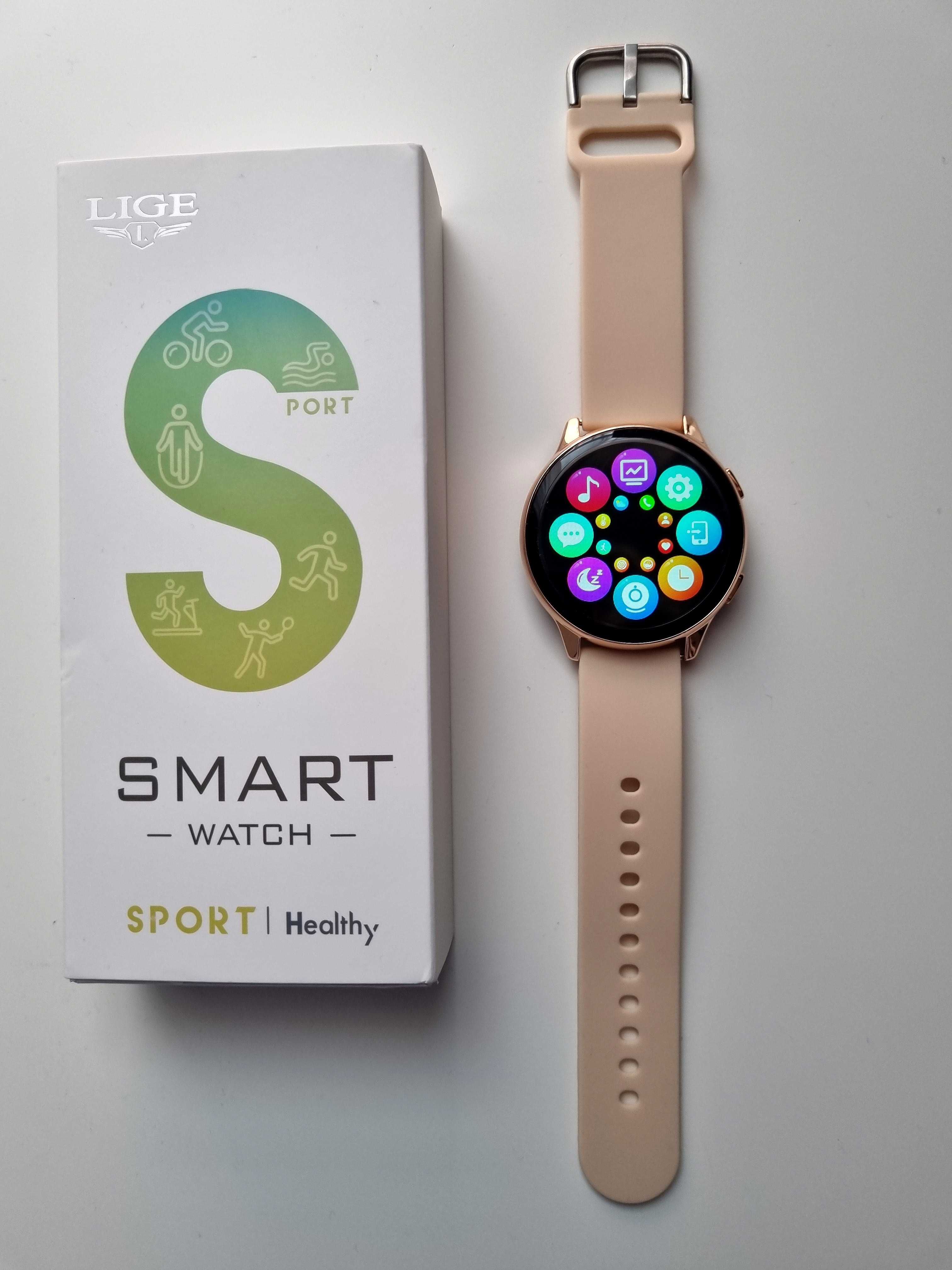 Złoty smartwatch wersja sport