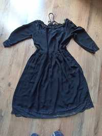 czarna sukienka z koronką Zara 36