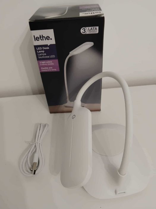 Lampa biurkowa LED 3 barwy światła biała LETHE