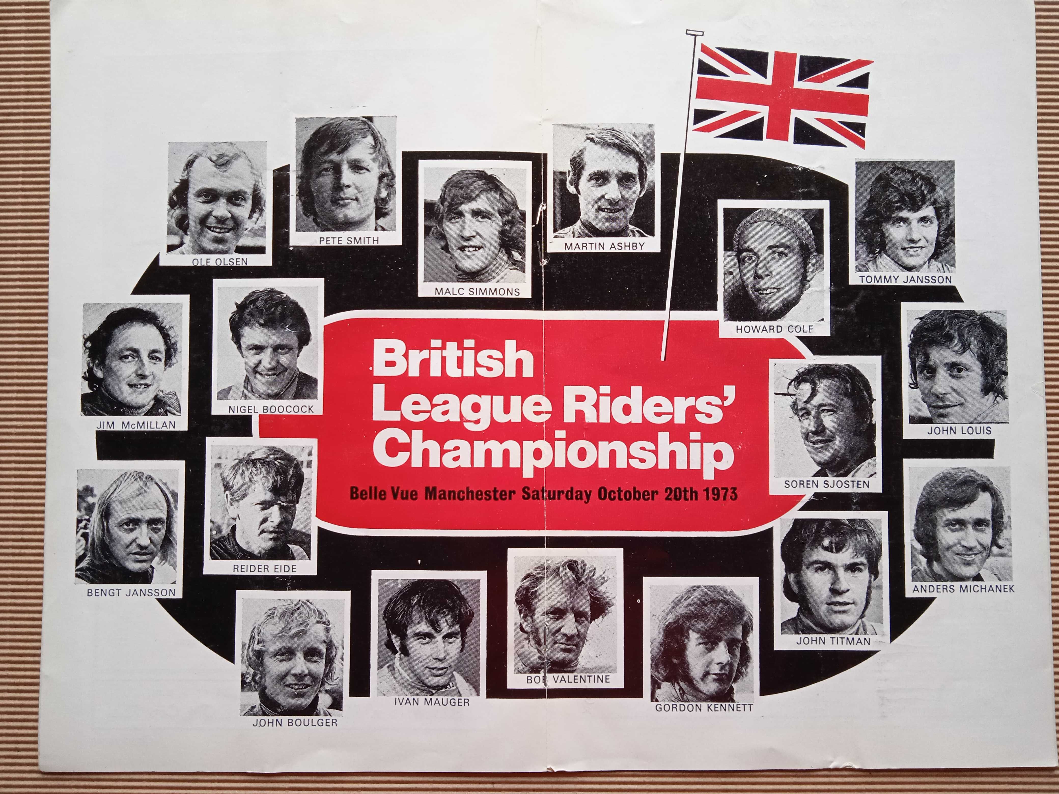 Program żużlowy Finał Indywidualny Ligi Brytyjskiej 1973 Manchester