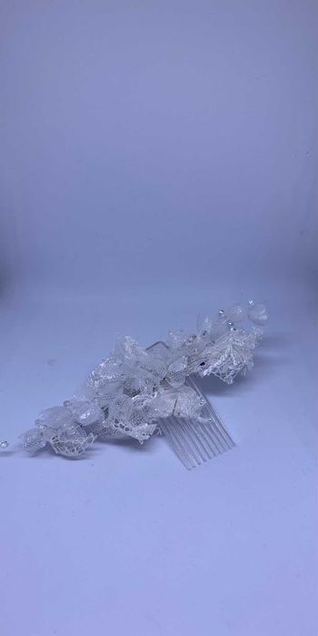 nowa kryształowa gałązka ślubna grzebyk średnia ozdoba boho romantyk