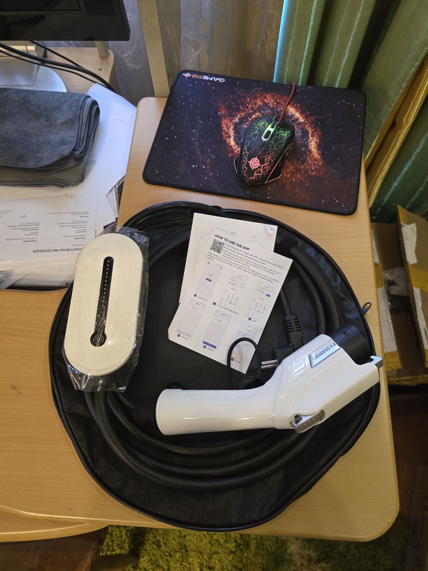 Зарядка 16А EV Charger3.5 метрів кабель Type1 Type2 Зарядний