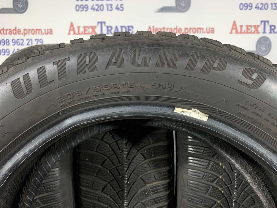 4 шт. 205/55 R16 Goodyear Ultra Grip 9 зимові шини б/у,