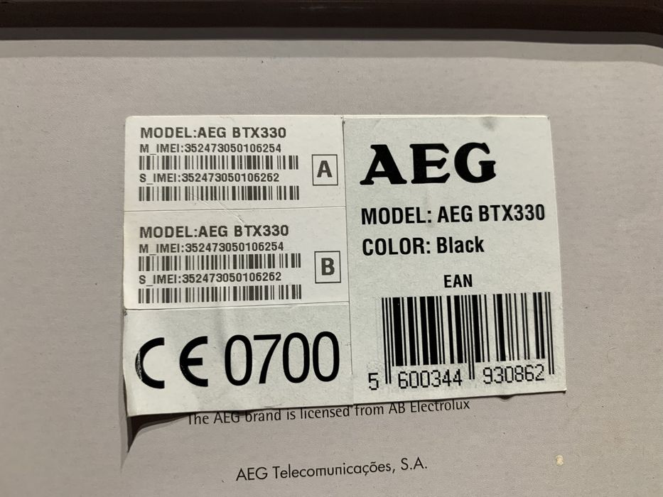 Telemovel AEG BTX330 Dual SIM Novo