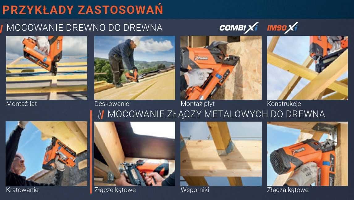Nowość 2024! pierwsza  Gwoździarka PASLODE Combi X 2w1=IM90XI +PPN50Xi
