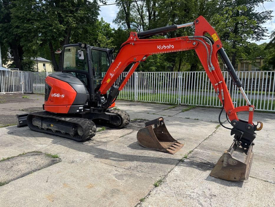 Kubota Midikoparka U56-5  | Tylko 1100 Mth | Dwie łyżki | Po Serwisie u Dealera | Lehnhoff MS03