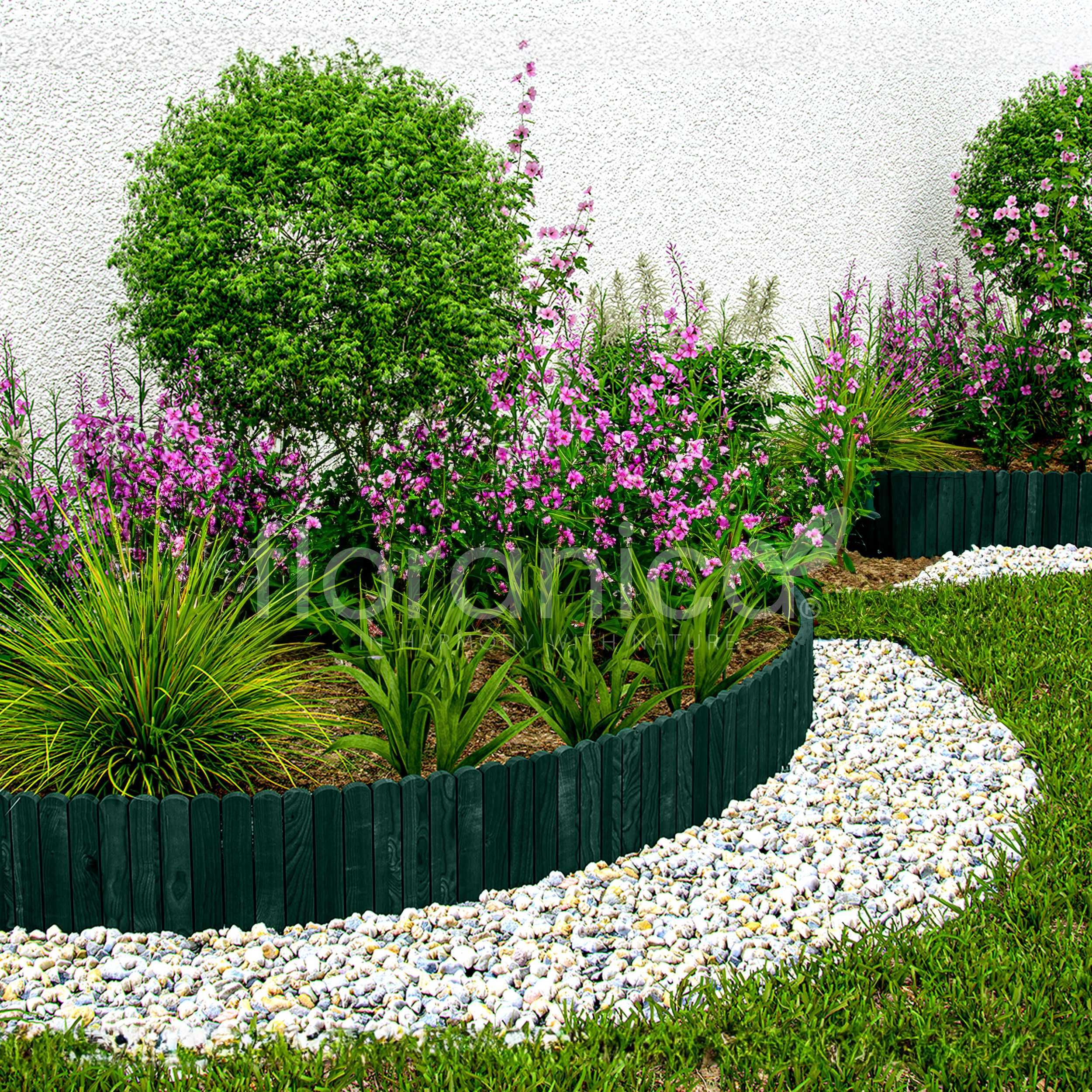 Rollborder, Elastyczny płot drewniany. Obrzeże rabat kwiatowych. 203cm