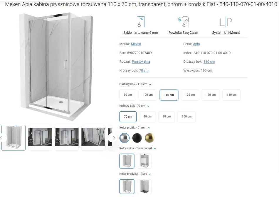 kabina prysznicowa z brodzikiem