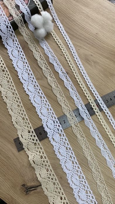 Мереживо натуральне, бавовняне, хлопкове, кружево макраме
