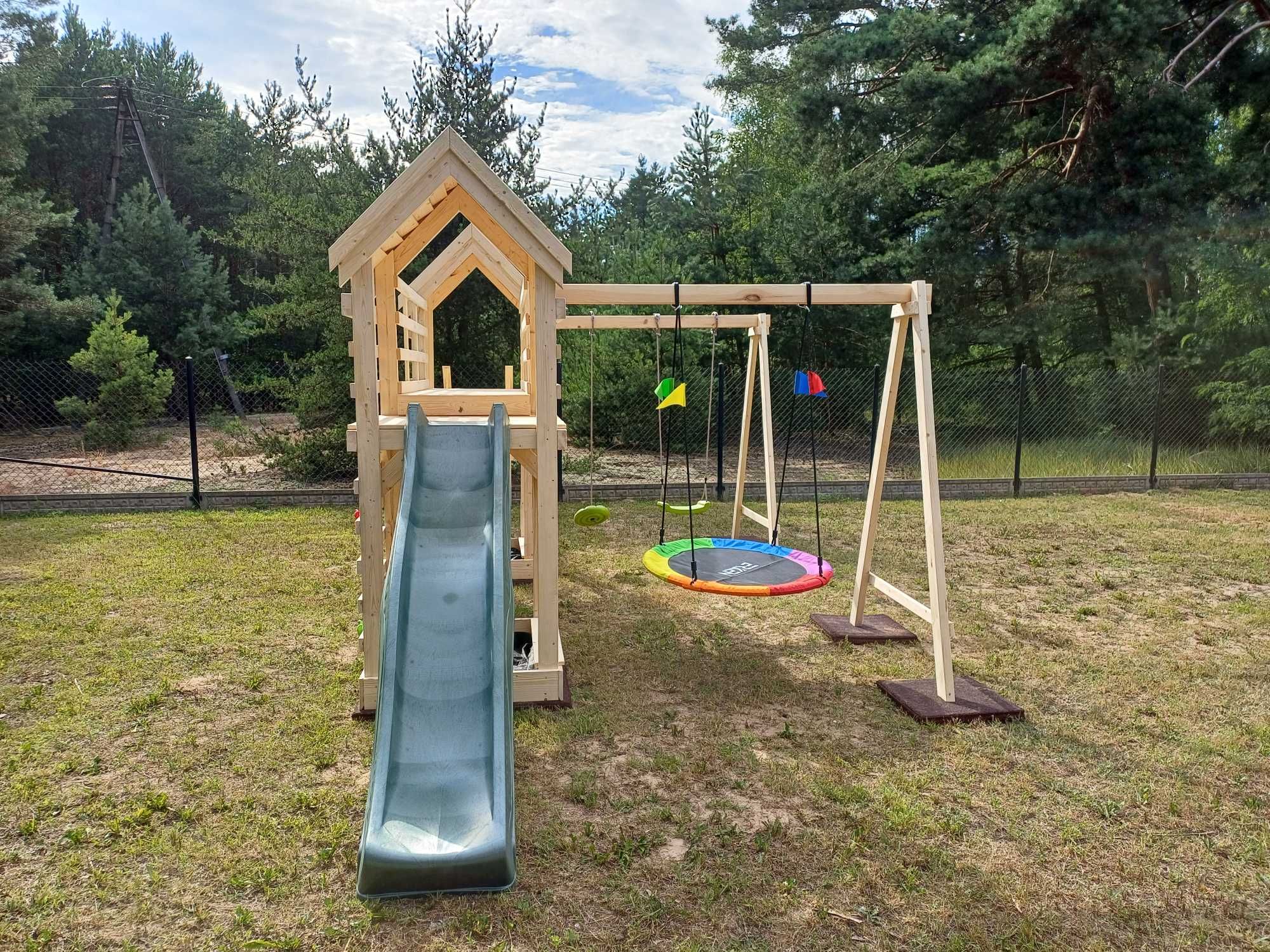 Mega Plac zabaw "POLA" - 2 domki, TABLICA KREDOWA - DOSTAWA CAŁY KRAJ!