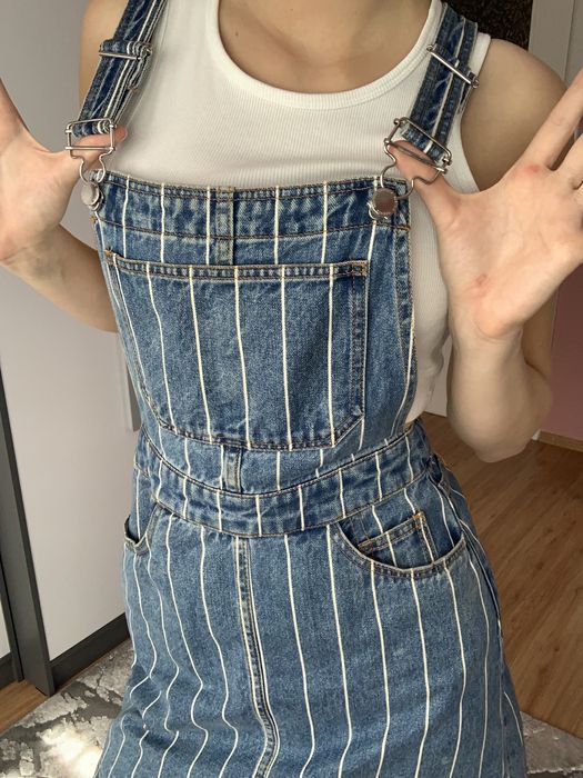 Spódnica ogrodniczki H&M 36 sukienka jeansowa