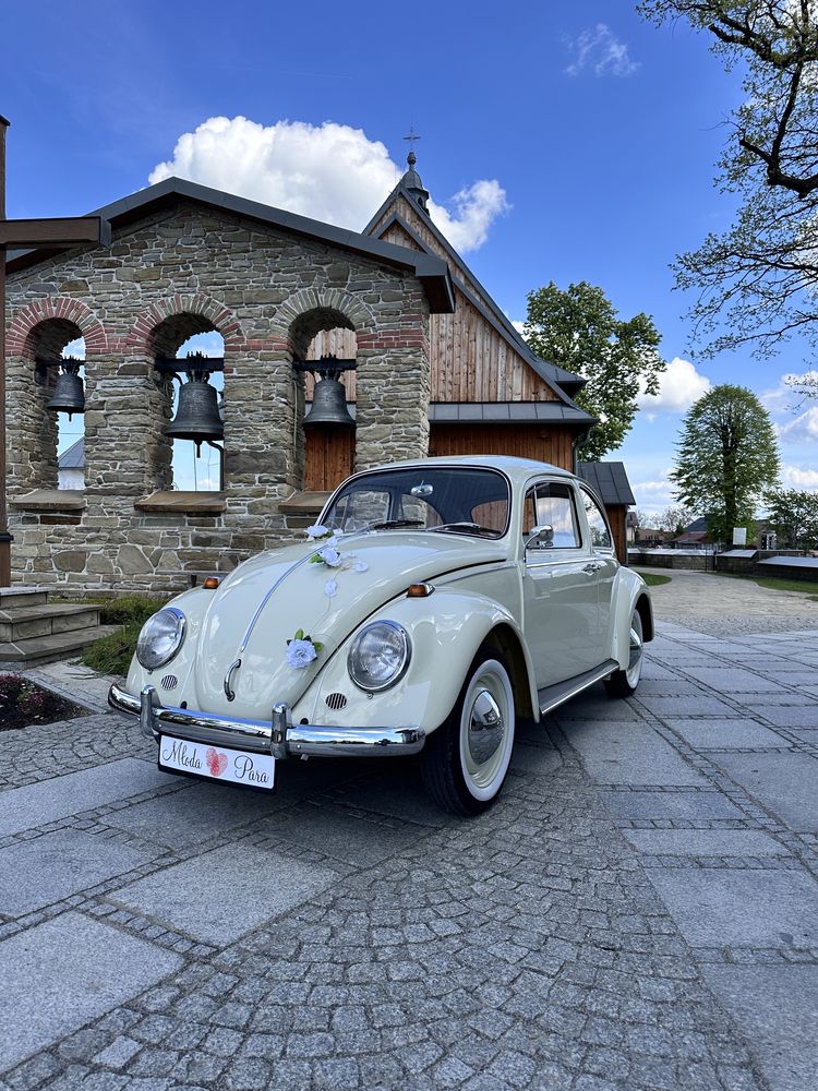 Garbus do ślubu klasyk boho Vw garbus wynajem vintage retro piekny