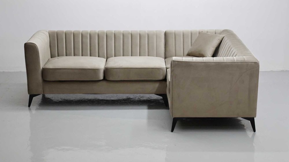 TŁL Narożnik nowoczesny design ciemny beż VELLUTO 3 MIKA kanapa sofa