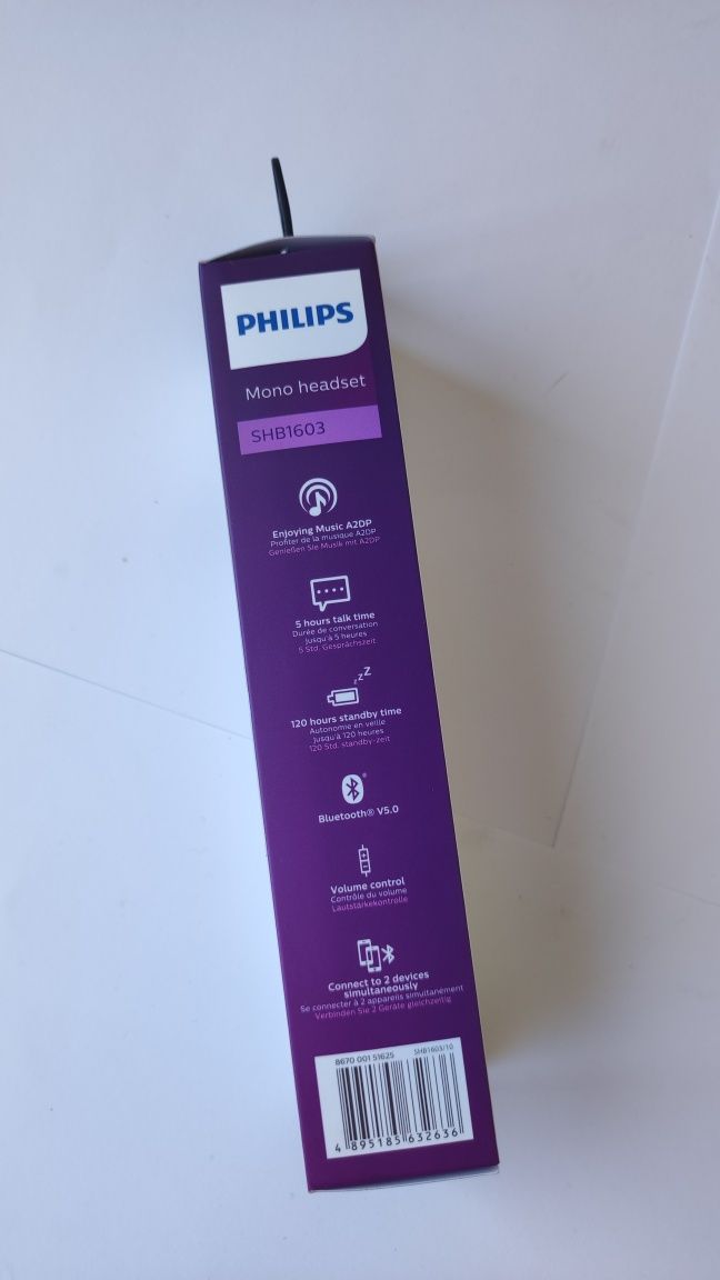 Гарнітура навушник Philips mono headset SHB1603
