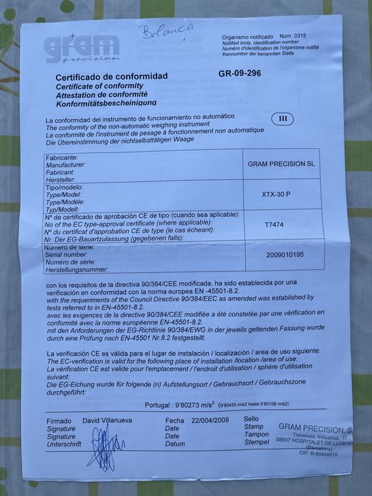 Balanca de Precisão Comercio