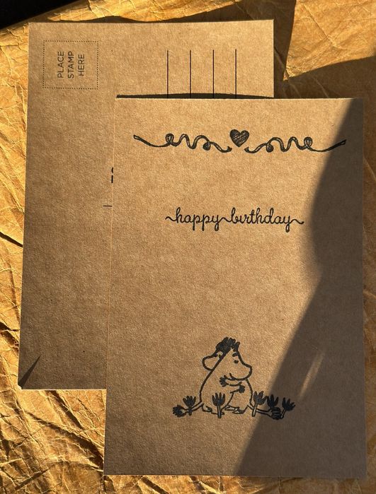 Krafyowa kartka urodzinowa z Muminkami Muminki