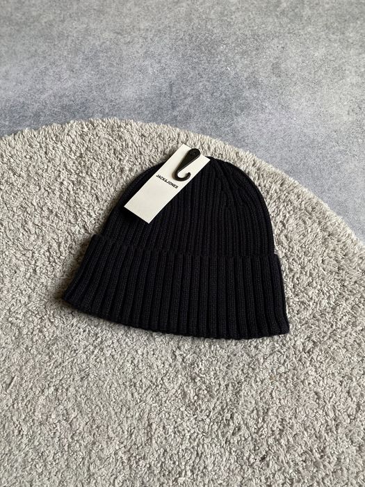 Jack & Jones Cotton Beanie оригінал нова чоловіча шапка чорна тепла