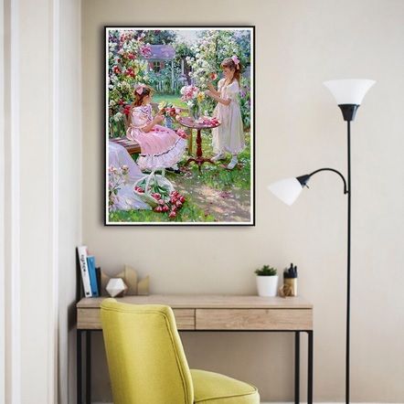 Подружки в саду алмазная вышивка 5D 30x40cm