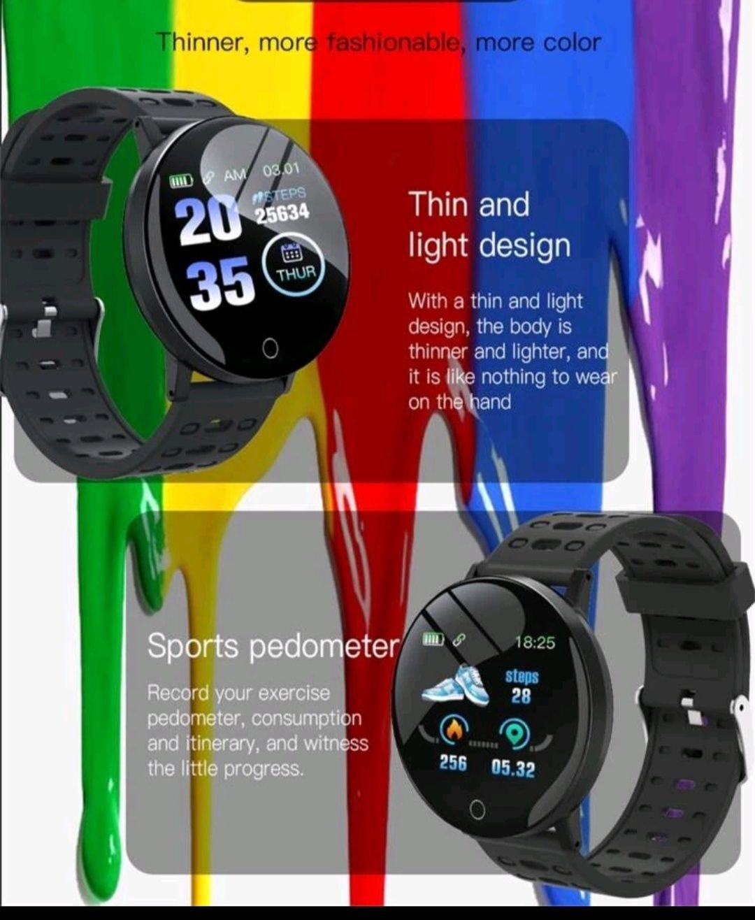 Czarny zegarek Smart watch