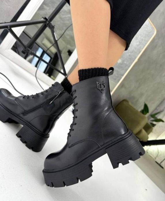Жіночі зимові челсі черевики натуральна шкіра чорні