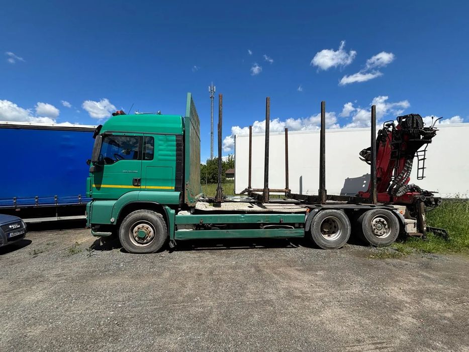 Zabudowa kłonicowa do drewna drzewa lasu Man Scania hds dźwig żuraw