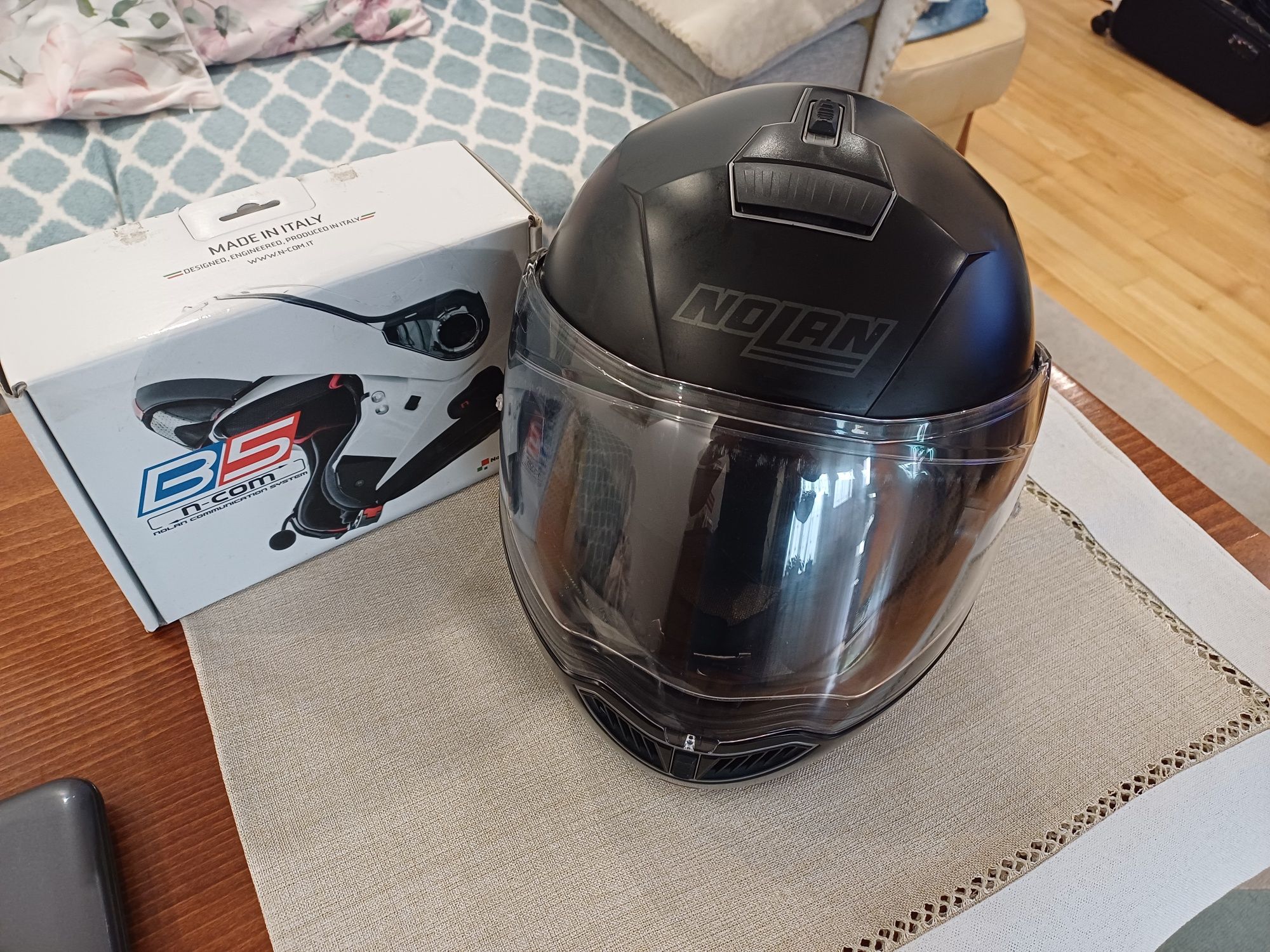 Kask nolan N104 EVO L + interkom n-com b5