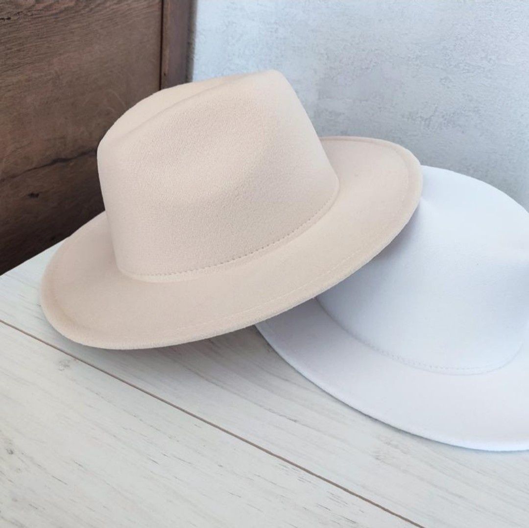 Фетровий капелюх федора, шляпа біла кремова беж кремова бежева жіноча