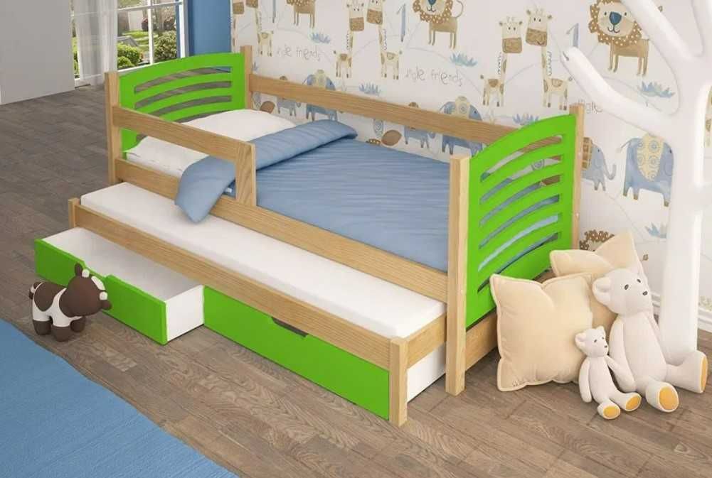 Dwuosobowe łóżko dziecięce Janek 2 rozsuwane + materace