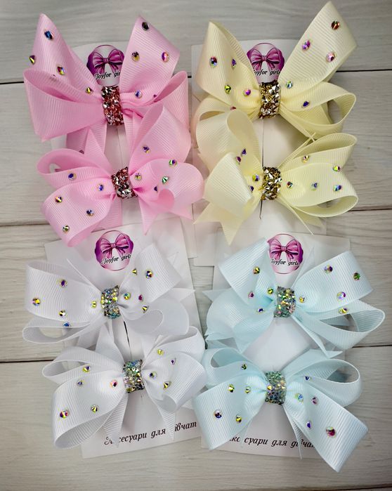 Зимові бантики. Бантики сніжинка. Святкові бантики