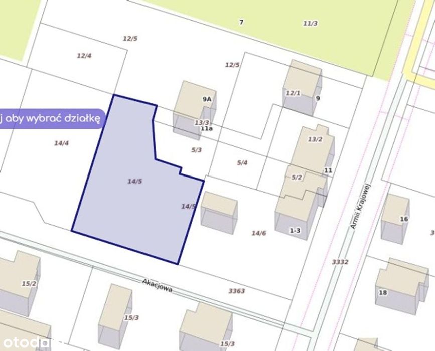 Sprzedam działkę budowlaną Koluszki Akacjowa - REZERWACJA